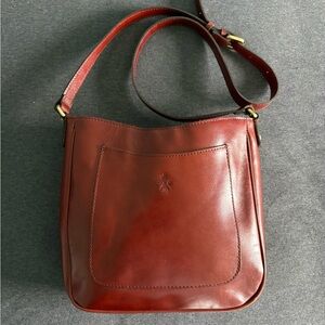 Patricia Nash Emeline Crossbody Bag British Tan 100% Leather Travel Quiet Luxury